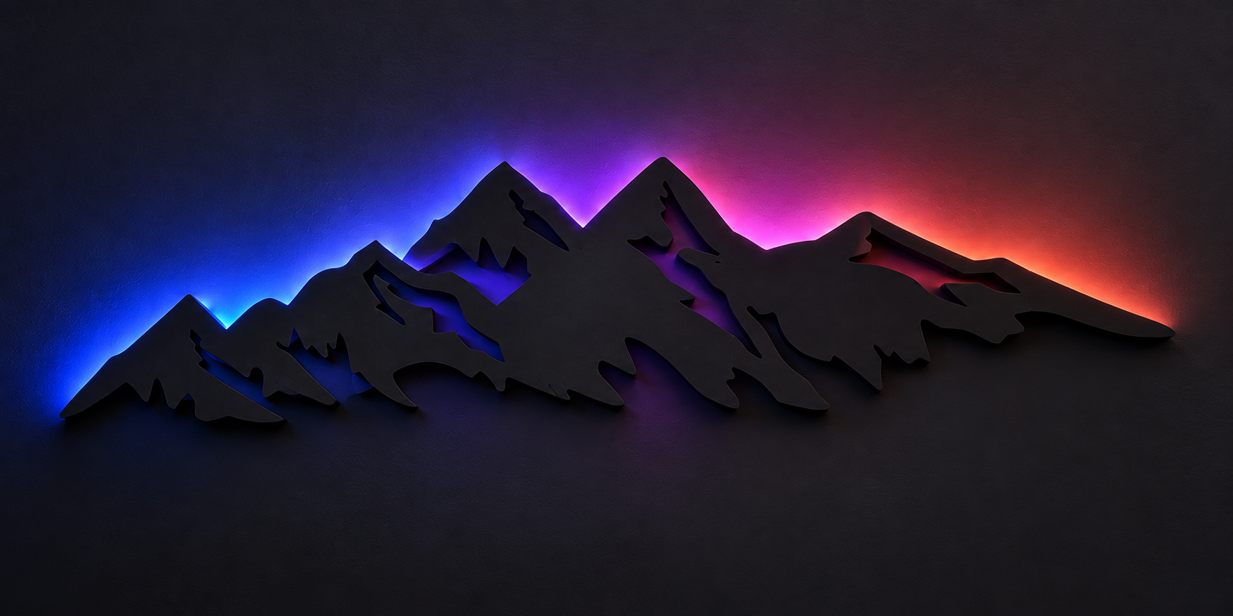 Smart mountain wall light with a colorful ambient glow